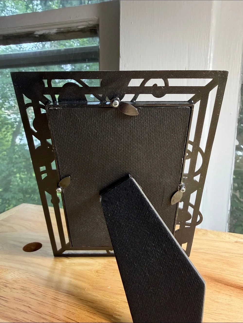 Vintage 90s Pewter Picture Frame with Vines and Leaves